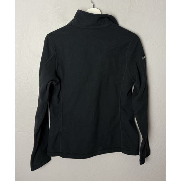 NWT Patagonia Women’s SMALL Micro D 1/4 Zip Fleece Pullover Black COMPANY LOGO - Picture 2 of 4